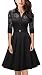 Rongstore® Women's Vintage 1950s Style 3/4 Sleeve Black Lace Flare A-line Dress