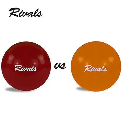 Rivals Bocce Ball Set Includes 4 Burnt Orange and White Bocces Versus 4 Crimson and Cream Bocces, 1 Pallino, Measuring Tape, and Carrying Case With Strap | Perfect For The College Fan and Game Day - Thumbnail 5