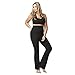TLC Sport UK Women's Figure Firming Tummy Control Sculpting Compression High Waist Yoga Bootcut Bootleg Pants Black