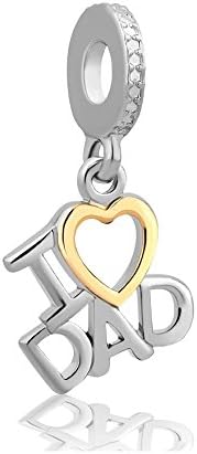 Mothers Day Jewelry Choose I love wife,I love Dad or I love Mom Pandora Compatible (I LOVE DAD)