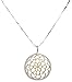 Sterling Silver and 18K Gold Bali Inspired Filigree Round Circle Floral Pendant Necklace, Best Jewelry for Women, 16/18