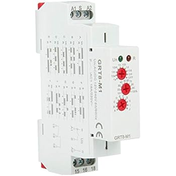 GRT8-M1 Delay Time Relay, Multifunctional Time Relay with 10 Functions DIN Rail Mount AC/DC 12V~240V