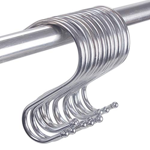 Z Zicome S Shaped Hooks for Hanging, Stainless Steel Hanger Hooks for Kitchen, Bathroom, Bedroom and Office, 12 Pack