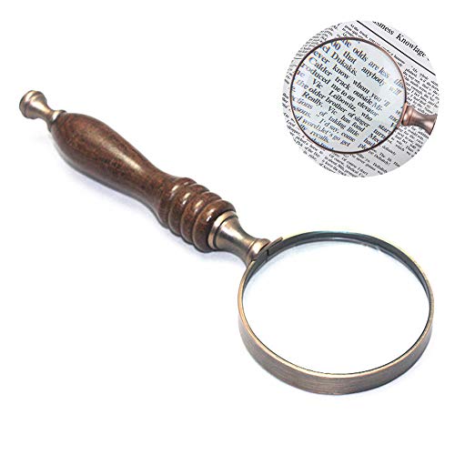 Magnifier,10X Vintage Ebony Handle Magnifying Glass Antique Sandalwood-Free Lens Suitable to View Books,Newspapers,Magazines,Maps,Jewelry,Hobbies and Crafts.(72mm,Dark Coffee) - Thumbnail 6