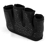 The Gripper Glove | Fit Four Callus Guard Fitness Gloves for WODs, Weightlifting & Cross Training Athletes - Enhanced Silicone Grip Palm (Black, Small)