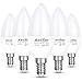Ascher Classic E12 LED Candelabra Light Bulbs, Equivalent 60W, 550 Lumens, Warm White 2700K, Chandelier Bulb, Non-dimmable, Candelabra Base, Pack of 5