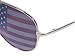 Goson American Flag Mirror Aviator Novelty Decorative Sunglasses (Silver)