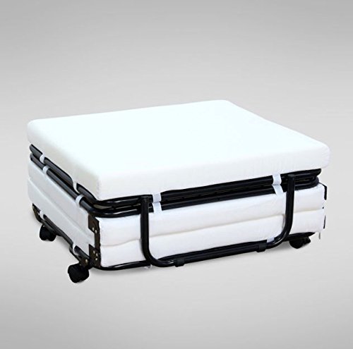 Lounge Folding Bed with Casters Convertible Sofa Ottoman Couch Mattress Sleeper + eBook