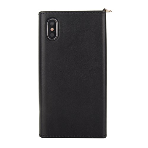 Stylish Envelope Handbag Design Case for iPhone XS Max 6.5 inch,iPhone XS Max 6.5 inch Leather Wallet Case,Shinyzone Soft TPU Inner with Card Holder Magnetic Flip Cover,Black