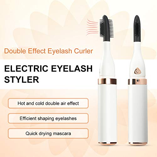 Heated Eyelash Curler, Electric Eyelash Curler, Double Effect Eyelash Styler, Quick Heating&Long Lasting, USB Rechargeable, Portable Electric Makeup Eye Lashes Brush