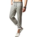 Yougao® Men's Linen-Cotton Beach Trousers Summer Pants