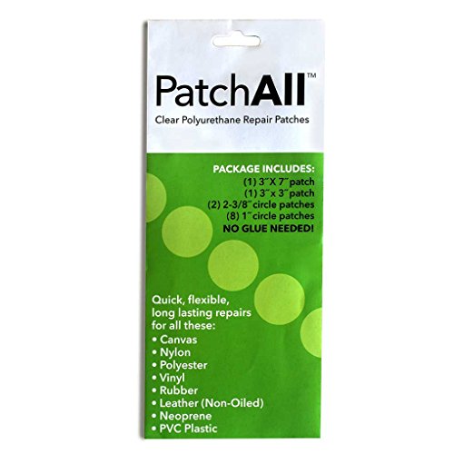 Moose Supply PatchAll Kit Polyurethane Plastic Adhesive Patch Kit for Canvas, Nylon, Polyester, Vinyl, Rubber, Leather, Neoprene and PVC Plastic Includes Multiple Patch Sizes - Thumbnail 2