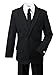 Spring Notion Big Boys' Modern Fit Black Suit Set 3T