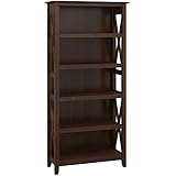 Bush Furniture Key West 5 Shelf Bookcase in Bing Cherry