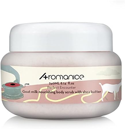 Aromanice Goat Milk Body Scrub,Shea Butter,Weekly Nourishing Exfoliating,240ML(8.1 Oz)