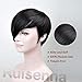 RUISENNA 100% Human Hair Short Wig for Black Women African American Pixie Wigs Black Straight Hair Wig With Side Bangs