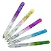 Adofect 5 PCS Glass Nail File, Protective Travel Case, Professional Salon Fingernail Colorful Printed Pattern Crystal Nail Files Supplies for Pretty Manicure (5 pc Glass nail file)