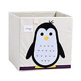 DODYMPS Foldable Animal Canvas Storage Toy Box/Bin/Cube/Chest/Basket/Organizer For Kids, 13 inch (Penguin)