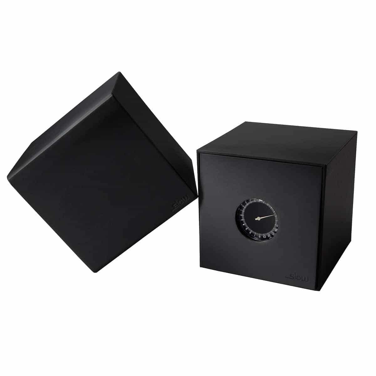 slow Jo 15 - Swiss Made one-hand 24 hour watch - Black with olive grenn canvas band