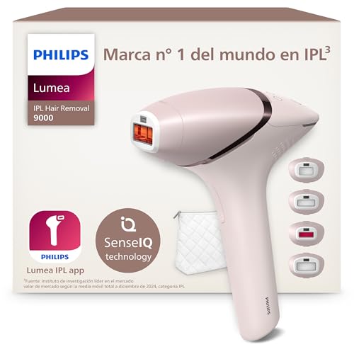 Philips Lumea Serie 9000, Depiladora Luz Pulsada, IPL, Piel Suave Desde Casa, Con Funda, Accesorios para el Cuerpo, Cara, Bikini y Axilas, Sin Cable, Alternativa a Depilación Láser. BRI957/00