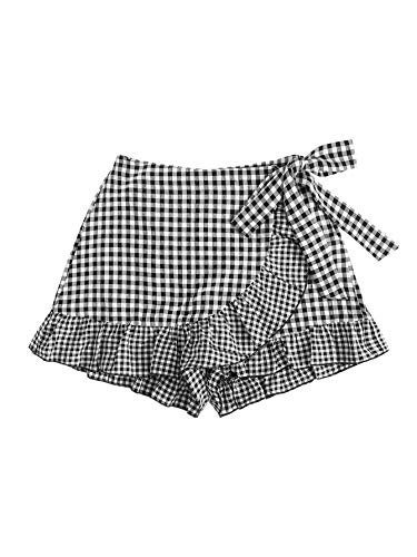 gingham wrap mini skirt