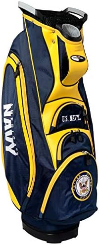 Team Golf Military Navy Victory Golf Cart Bag, 10-Way Top with Integrated Dual Handle & External Putter Well, Cooler Pocket, Padded Strap, Umbrella Holder & Removable Rain Hood