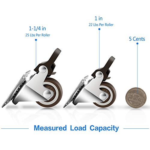 4 Caster+Wheels+Swivel+Casters+Polyurethane