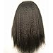 N.L.W. Brazilian virgin human hair lace front wigs for black women Natural black color Italian kinky yaki Glueless front lace wigs with baby hair 14inches