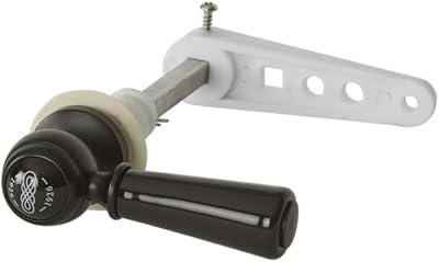 Milano Elizabeth Toilet Flush Lever Black Ceramic Handle Brass - WC Cistern