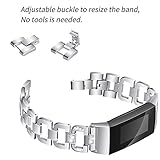 ❤️MChoice❤️Stainless Steel Diamond Bracelet Watch Replacement Band Strap for Fitbit Charge 3 (Silver)