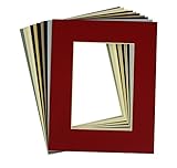 Mat Board Center, High Quality Pack of 20, 8x10 Assorted Mix Colors White Core Picture Mats Mattes Matting for 5x7 Photo