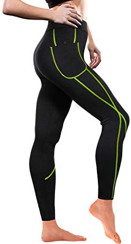Bingrong Neoprene Sauna Sweat Pants for Weight Loss with Side Pocket Fat Burning Hot Thermo Slimming Leggings