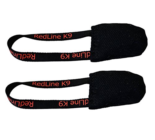 Bundle of 2 French linen 3 inch x 4 inch 1 handle Pocket tug toy - RedLine K9