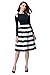 HIKA Women's High Elastic Waist Flare Pleated A-line Midi Skirt (XL, Black)