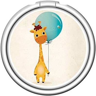 Cell Phone Ring Stand Holder Finger Loop Grip Kickstand 360¡ã Rotation Works for Smartphones and Tablets - Cute Giraffe With Balloon