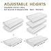 Lunvon Queen Memory Foam Bed Pillow for Sleeping Height Adjustable Cervical Pillow with Pain Relief Design Breathable Cooling Hypoallergenic Cotton Cover Protector CertiPUR-US, White