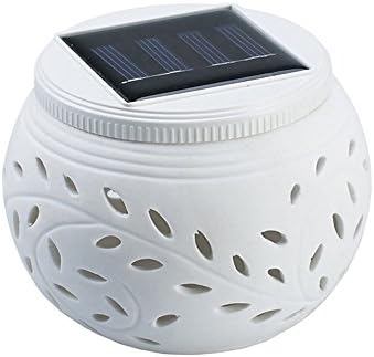 KELOMTECHNOLOGY Ceramic Colour Changing Led Solar Sun Powered Globe Ball Table Light Garden Lamp