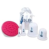 Sleep & Wellness Premium Anti Cellulite Cupping Set with Remover/Massager Brush Mitt - COMPLETE Cellulite Removal Treatment (4 Cups + 1 Brush) by Omni Essence Health