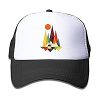 Waldeal Boys Mountain Bear Colorful Toddler Mesh Trucker Hats Snapback Baseball Cap for Kids Black
