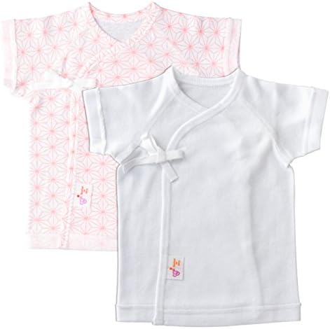 赤ちゃんの城 低出生体重児 短肌着 2枚セット 45cm 麻の葉 ピンク フライス 春 夏 秋 冬 綿100 日本製