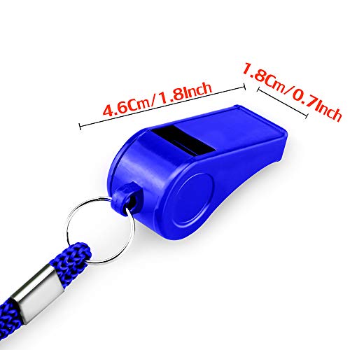 Hipat Whistle with Lanyard, 2 Packs Blue Plastic Whistles, Extra Loud Sports Whistles Great for Coach, Referee, Basketball, Lifeguard, Survival - Thumbnail 3