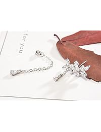 SLUYNZ 925 Sterling Silver Leaves Wrap Earrings Crawler for Women Dainty Flowers Threader Tassel Earrings Chain