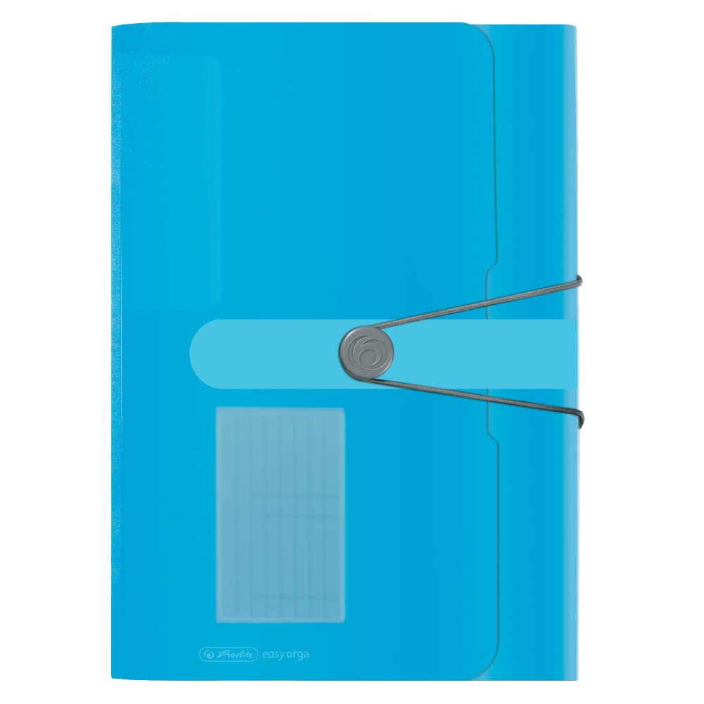 Herlitz 12 Tab Paper Expanding File - Transparant Blue