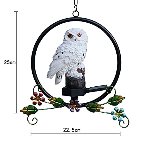 Eule Solar Hängende Garten Lichter Ornament Baum Wasserdicht Swing Eule Nachtlicht Statue Lampe für Outdoor Garten… – Bild 7