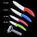 Surpahs YQCKS-1505 5 Piece Ceramic Knife Set with Sheath Sleeve & Peeler, Assorted/White