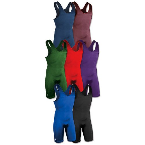 Brute Men's Lycra High Cut Wrestling Singlet,Purple,Youth Medium (55-70 LBS)