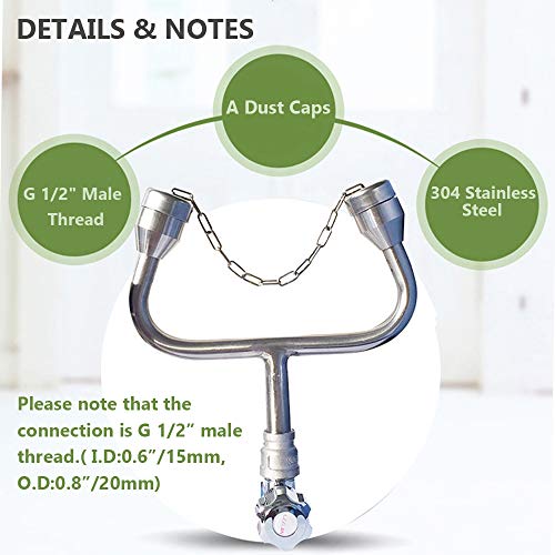 Faucet Mounted Eye Wash Station - Stainless Steel Wall-Mounted Emergency Eyewash Unit, Eye Washer Faucet for Warehouse, Wood Shop, Basement, Auto Body Shop, Laboratory, Medical Practices - Thumbnail 3