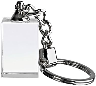 Glass Keychains "Square", charm, transparent, perfect for customization, Collection "Pokal", glass, H=4cm , modern style (FAN UNIKATE powered by CRISTALICA)