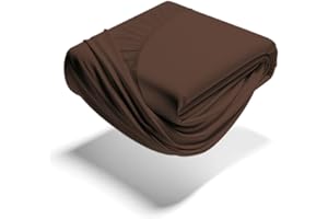 Mezzati Brushed Microfiber Fitted Sheet - Ultra Soft and Lightweight for Ultimate Sleep Comfort, Wrinkle Free and Color Fade Resistant (Brown, Queen)