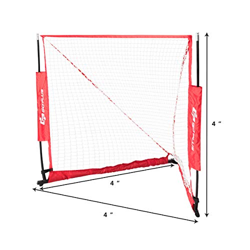 image for Goplus 4' x 4' Lacrosse Goal Net Foldable Portable Youth Lacrosse Goal